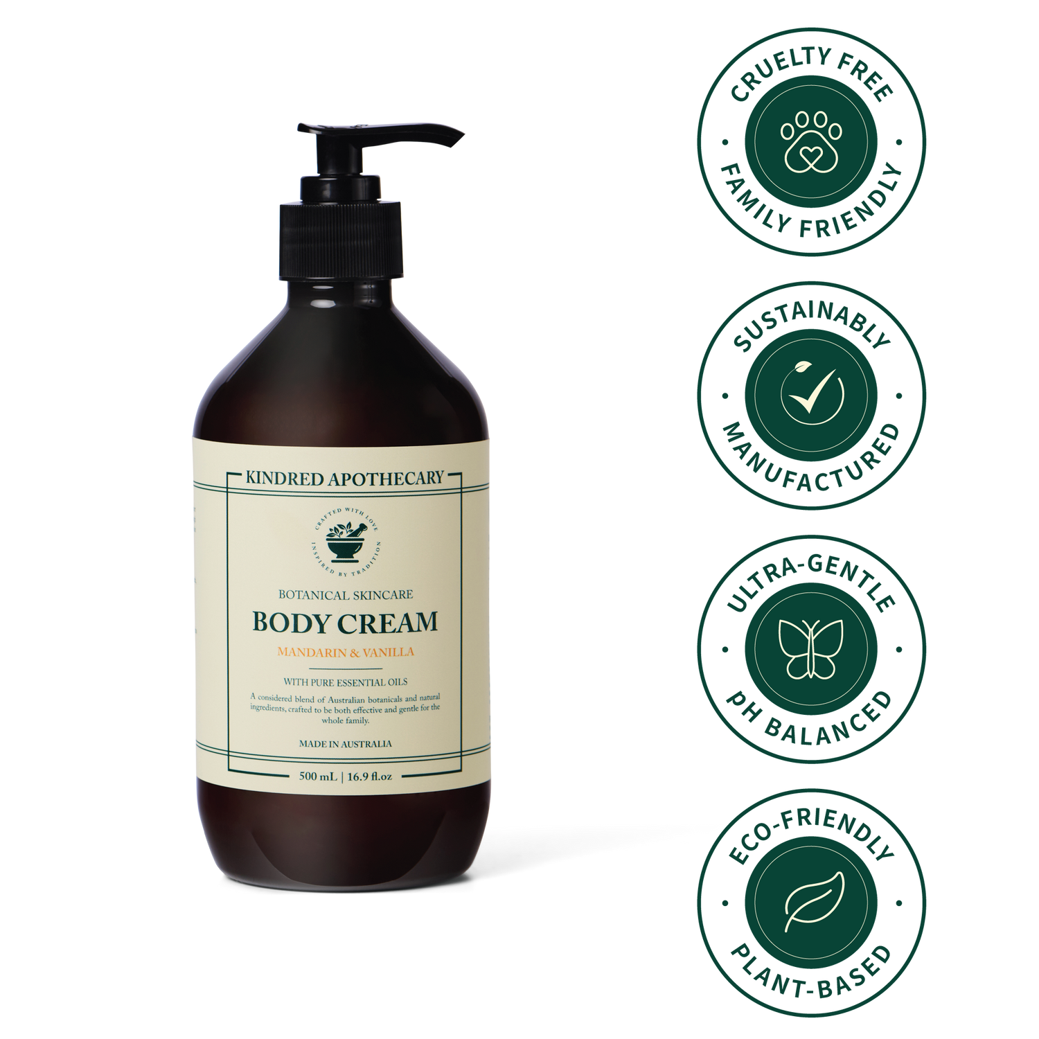 Australian Mandarin & Vanilla Body Cream 500ml